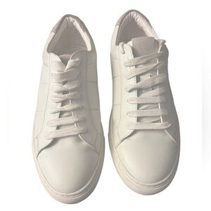 Nordstrom Classic Casual Luxe Leather w/ Suede Accent White Sneakers Men's 8.5M